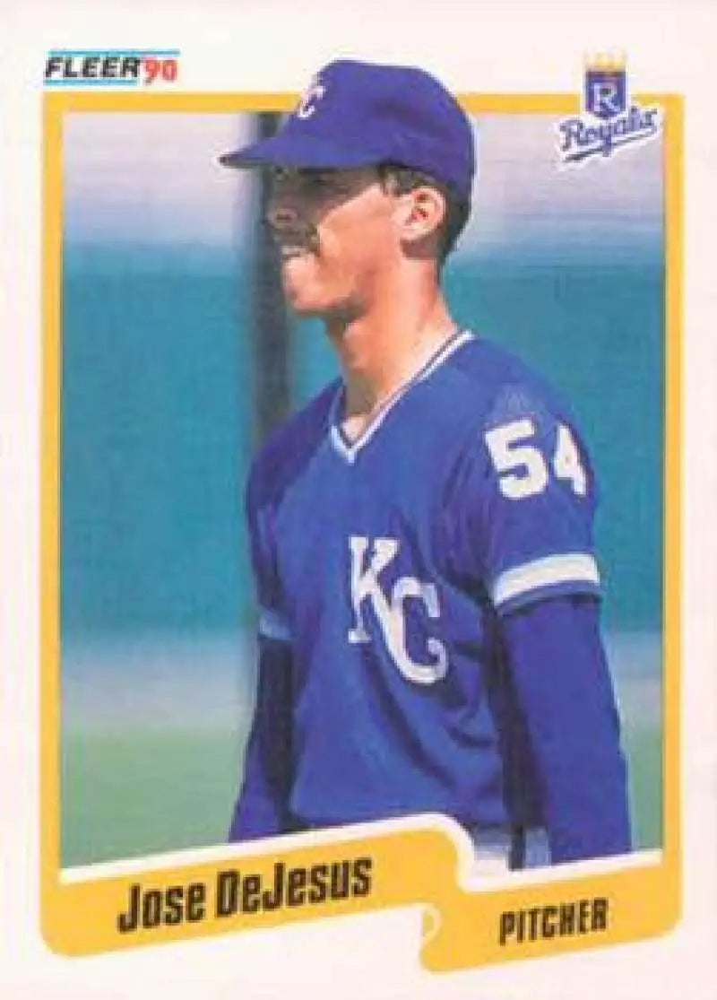 1990 Fleer #104 Jose DeJesus NM-MT Kansas City Royals Baseball Card - Baseball Card Single