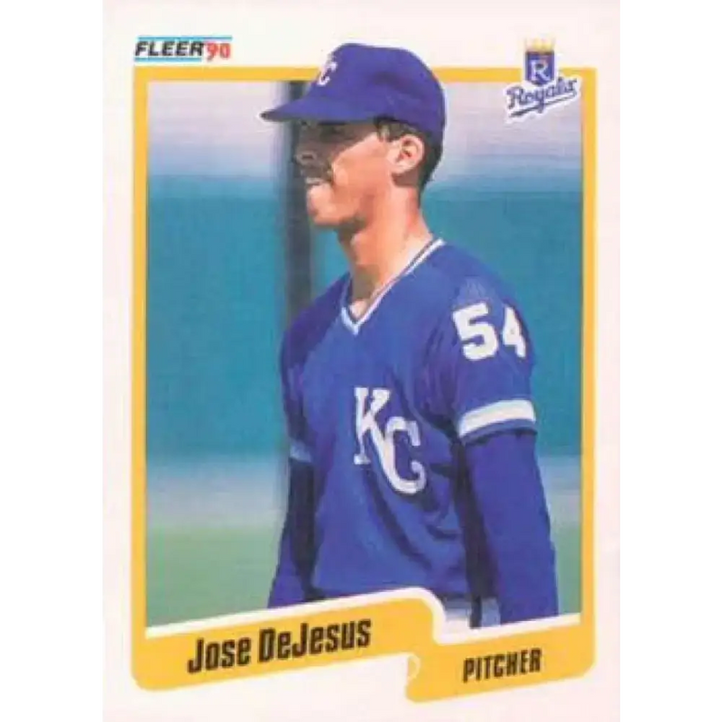 1990 Fleer #104 Jose DeJesus NM-MT Kansas City Royals Baseball Card - Baseball Card Single