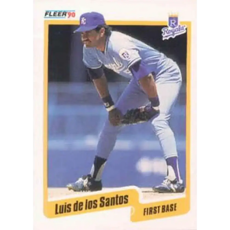 1990 Fleer #105 Luis De Los Santos NM-MT Kansas City Royals Baseball Card - Baseball Card Single