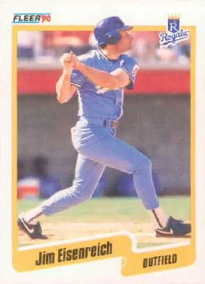 1990 Fleer #106 Jim Eisenreich NM-MT Kansas City Royals Baseball Card - Baseball Card Single