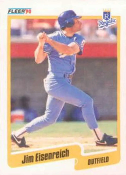 1990 Fleer #106 Jim Eisenreich NM-MT Kansas City Royals Baseball Card - Baseball Card Single