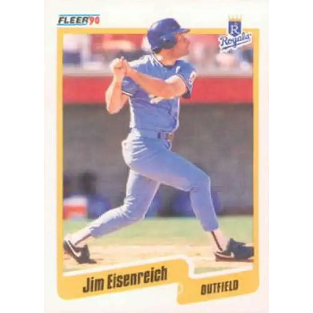 1990 Fleer #106 Jim Eisenreich NM-MT Kansas City Royals Baseball Card - Baseball Card Single