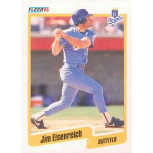 1990 Fleer #106 Jim Eisenreich NM-MT Kansas City Royals Baseball Card - Baseball Card Single