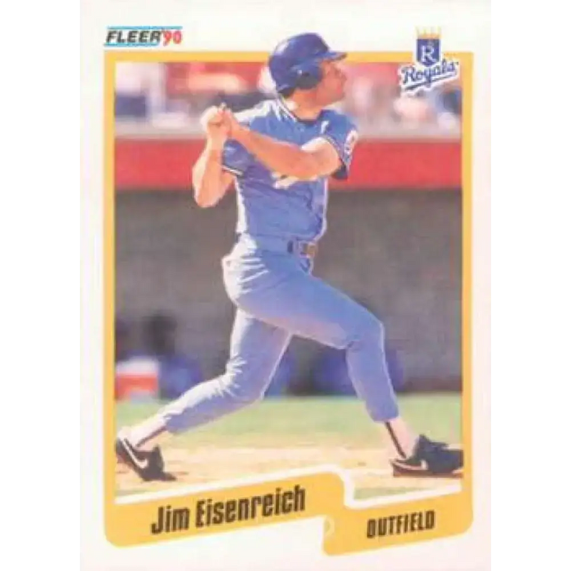 1990 Fleer #106 Jim Eisenreich NM-MT Kansas City Royals Baseball Card - Baseball Card Single