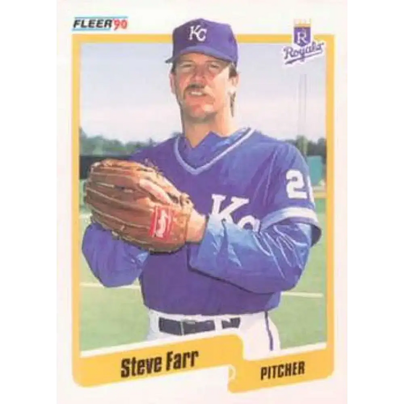1990 Fleer #107 Steve Farr NM-MT Kansas City Royals Baseball Card - Baseball Card Single