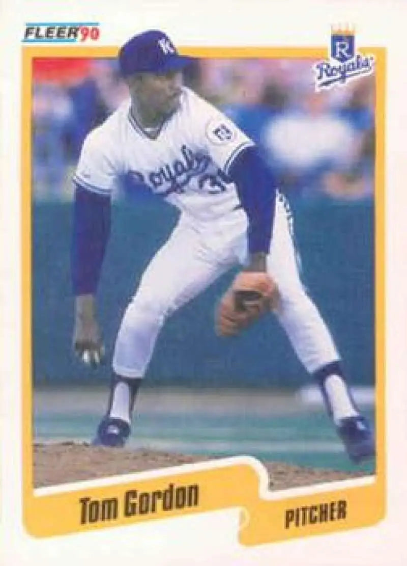 1990 Fleer #108 Tom Gordon NM-MT Kansas City Royals Baseball Card - Baseball Card Single