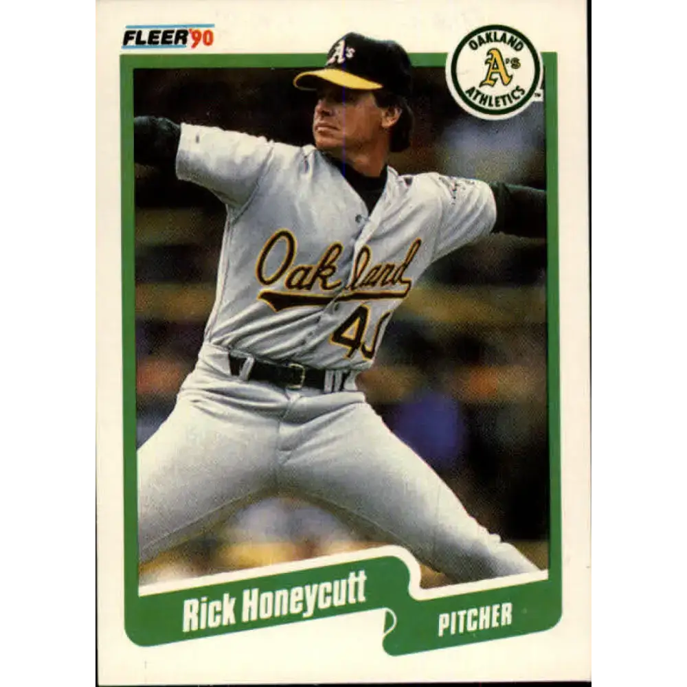 1990 Fleer #11 Rick Honeycutt NM-MT Oakland Athletics Baseball Card - Baseball Card Single