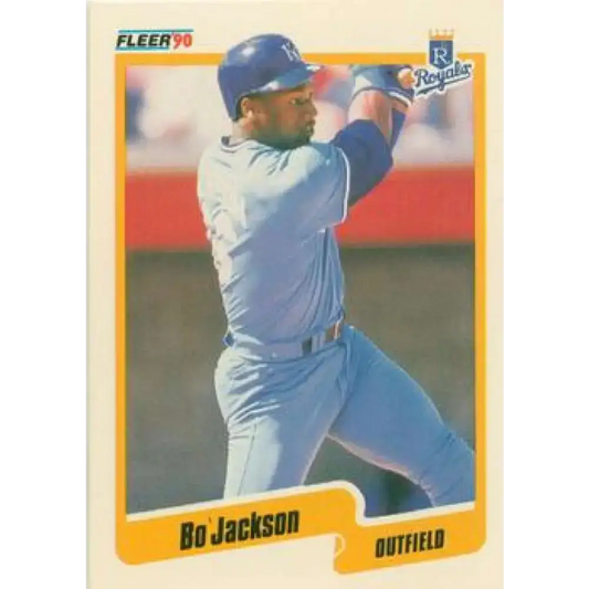 1990 Fleer #110 Bo Jackson NM-MT Kansas City Royals Baseball Card - Baseball Card Single