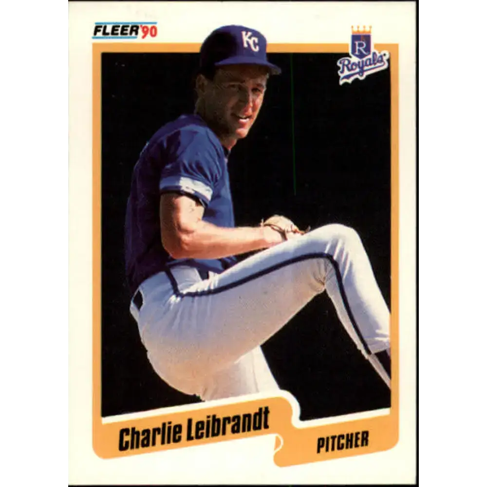 1990 Fleer #112 Charlie Leibrandt NM-MT Kansas City Royals Baseball Card - Baseball Card Single