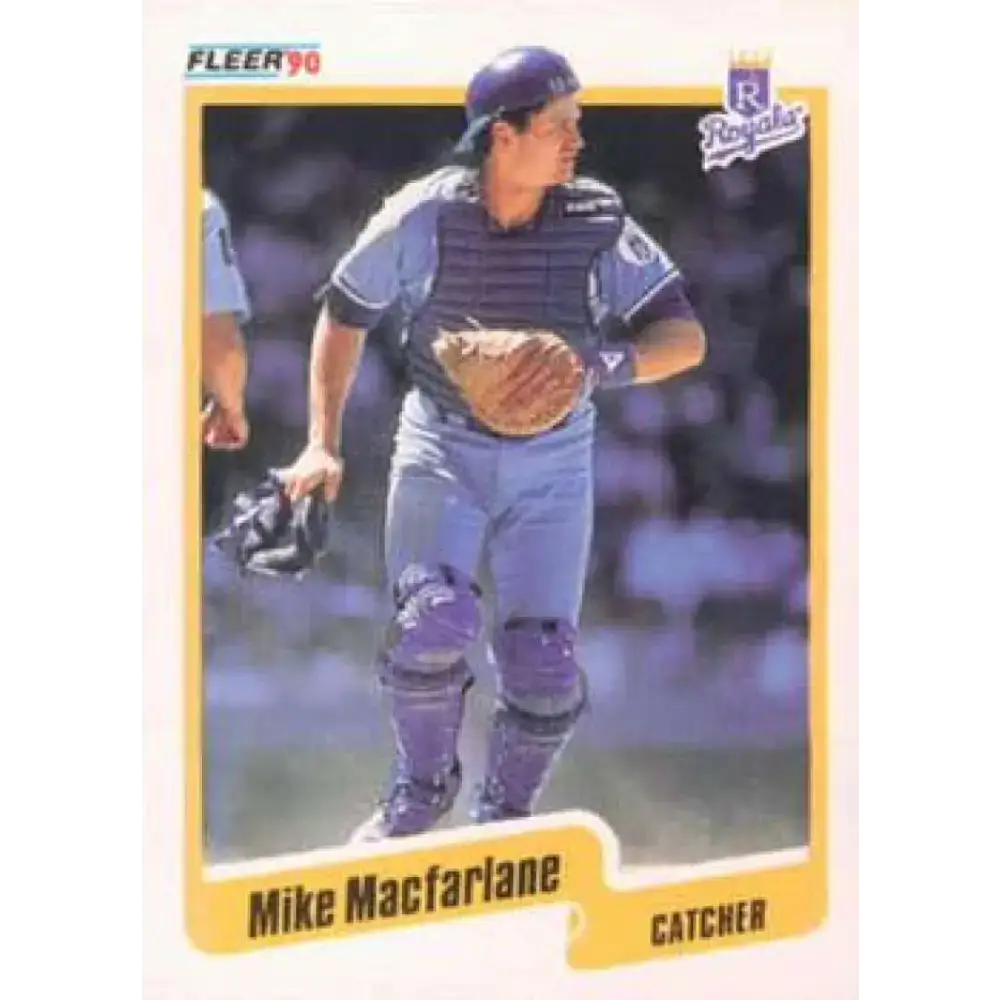 1990 Fleer #114 Mike Macfarlane NM-MT Kansas City Royals Baseball Card - Baseball Card Single