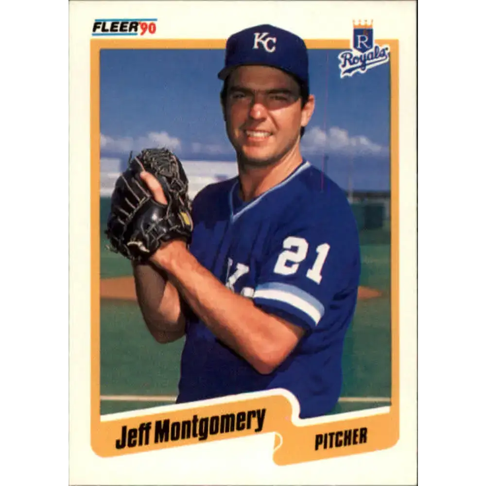 1990 Fleer #115 Jeff Montgomery NM-MT Kansas City Royals Baseball Card - Baseball Card Single