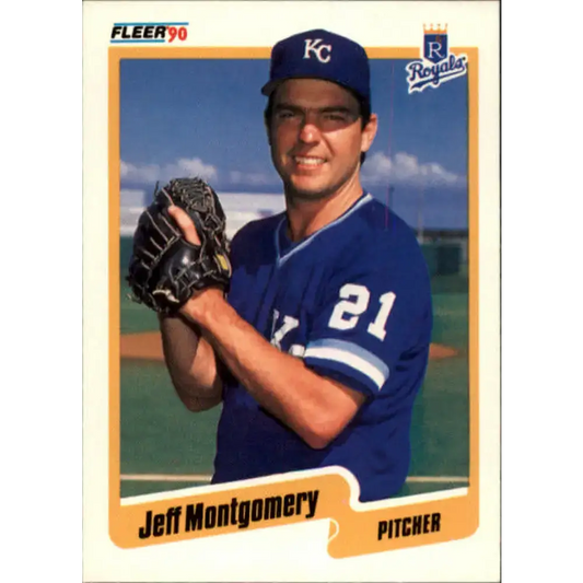 1990 Fleer #115 Jeff Montgomery NM-MT Kansas City Royals Baseball Card - Baseball Card Single