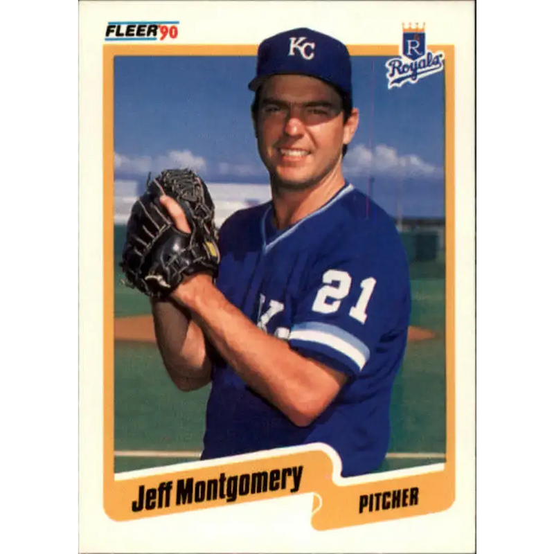 1990 Fleer #115 Jeff Montgomery NM-MT Kansas City Royals Baseball Card - Baseball Card Single