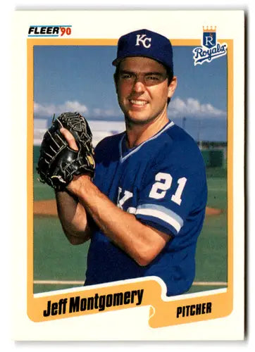 1990 Fleer #115 Jeff Montgomery NM Near Mint Royals ID:72539 - Baseball Card Single