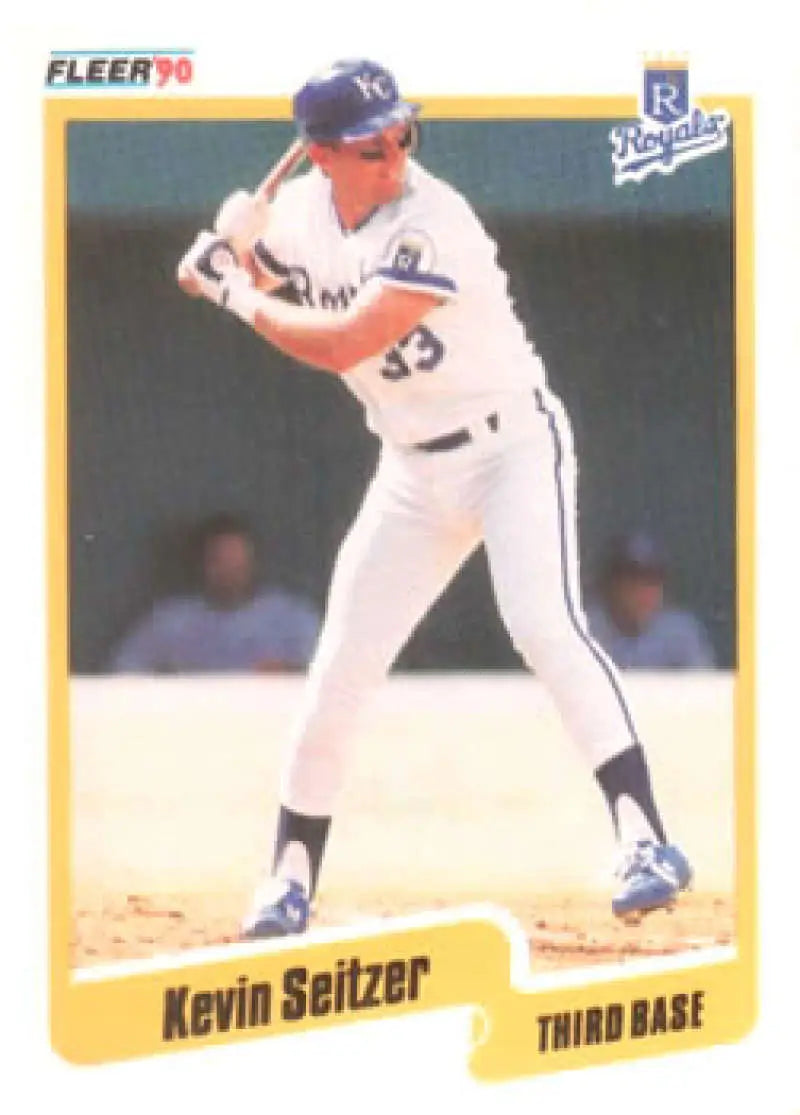 1990 Fleer #117 Kevin Seitzer NM-MT Kansas City Royals Baseball Card - Baseball Card Single