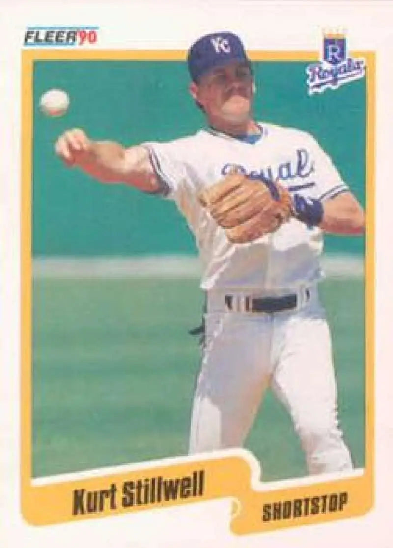 1990 Fleer #118 Kurt Stillwell NM-MT Kansas City Royals Baseball Card - Baseball Card Single