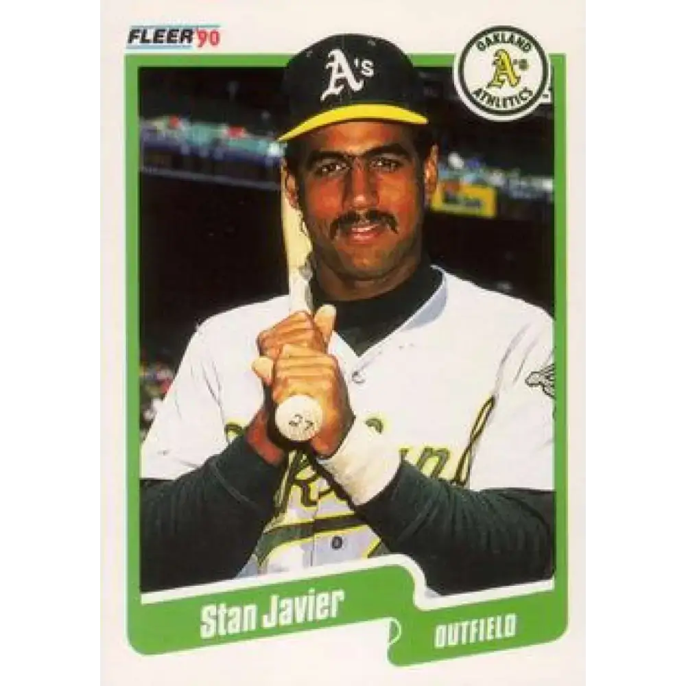 1990 Fleer #12 Stan Javier NM-MT Oakland Athletics Baseball Card - Baseball Card Single
