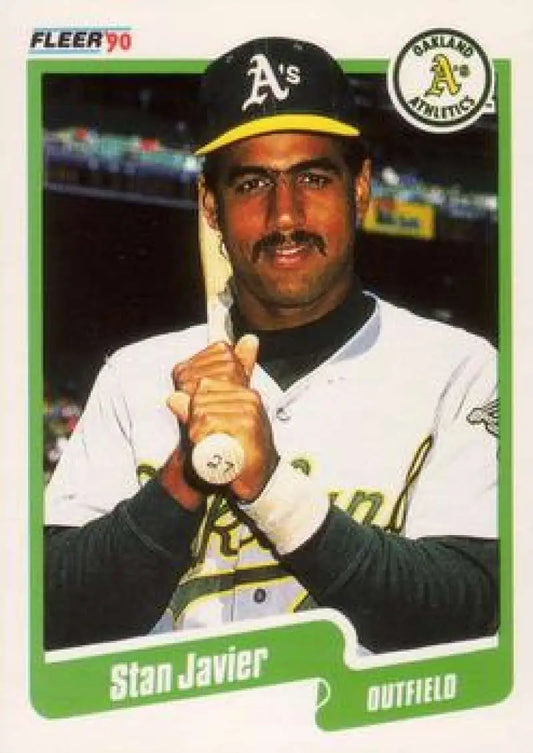1990 Fleer #12 Stan Javier NM-MT Oakland Athletics Baseball Card