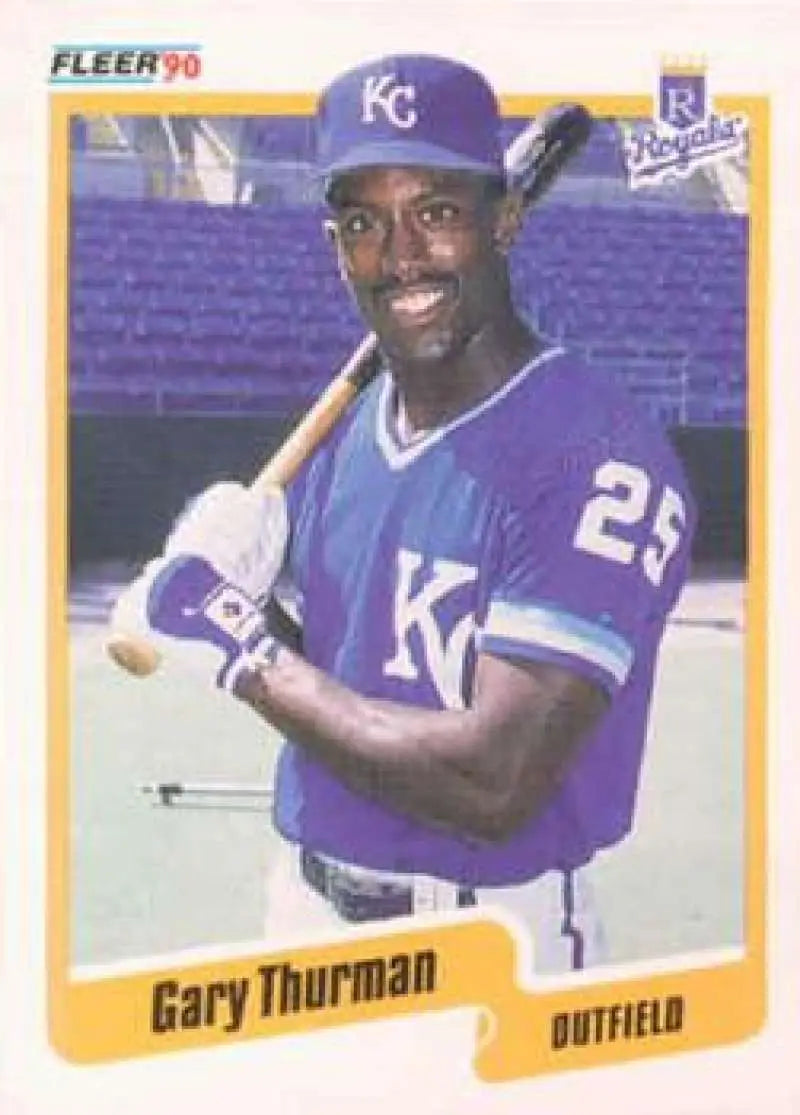 1990 Fleer #121 Gary Thurman NM-MT Kansas City Royals Baseball Card - Baseball Card Single