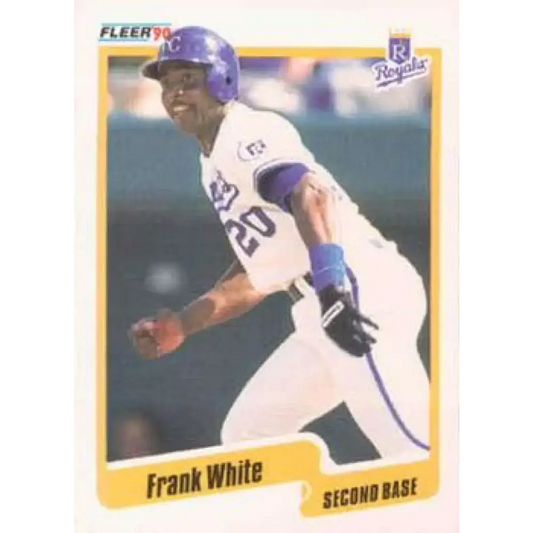 1990 Fleer #122 Frank White NM-MT Kansas City Royals Baseball Card - Baseball Card Single