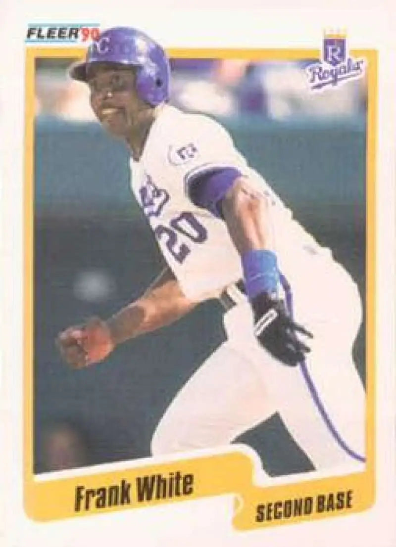 1990 Fleer #122 Frank White NM-MT Kansas City Royals Baseball Card - Baseball Card Single