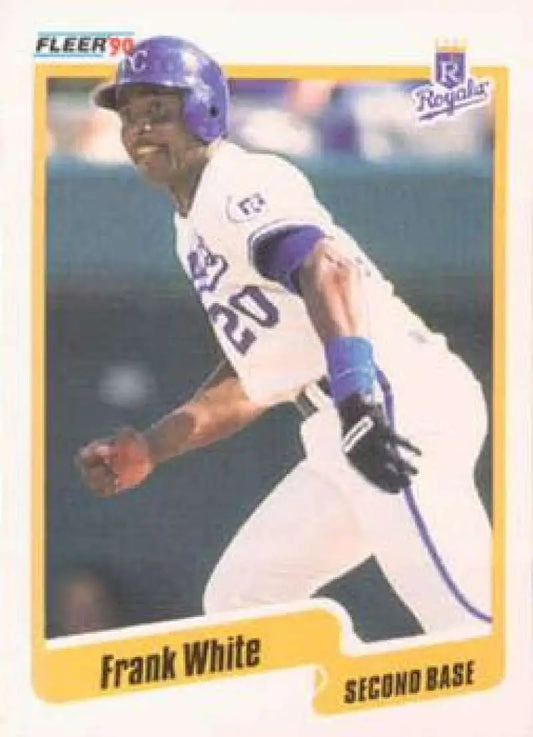 1990 Fleer #122 Frank White NM-MT Kansas City Royals Baseball Card - Baseball Card Single
