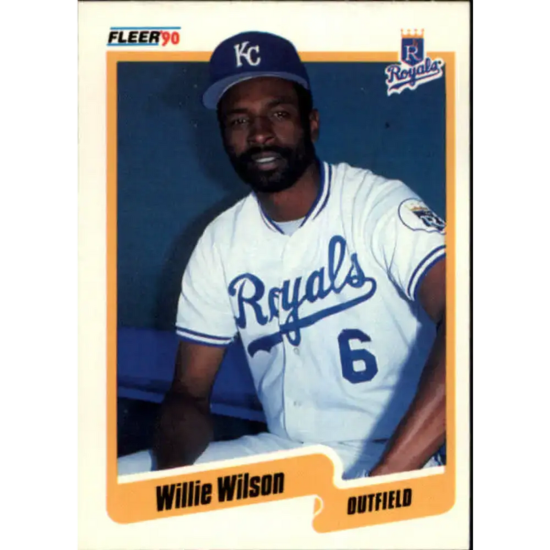 1990 Fleer #123 Willie Wilson NM-MT Kansas City Royals Baseball Card - Baseball Card Single