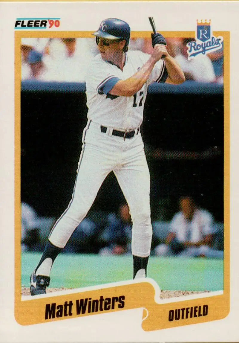 1990 Fleer #124 Matt Winters NM-MT RC Rookie Kansas City Royals Baseball Card - Baseball Card Single