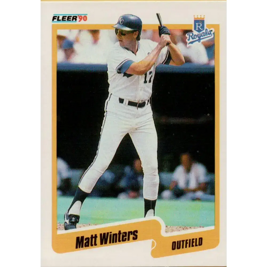 1990 Fleer #124 Matt Winters NM-MT RC Rookie Kansas City Royals Baseball Card - Baseball Card Single
