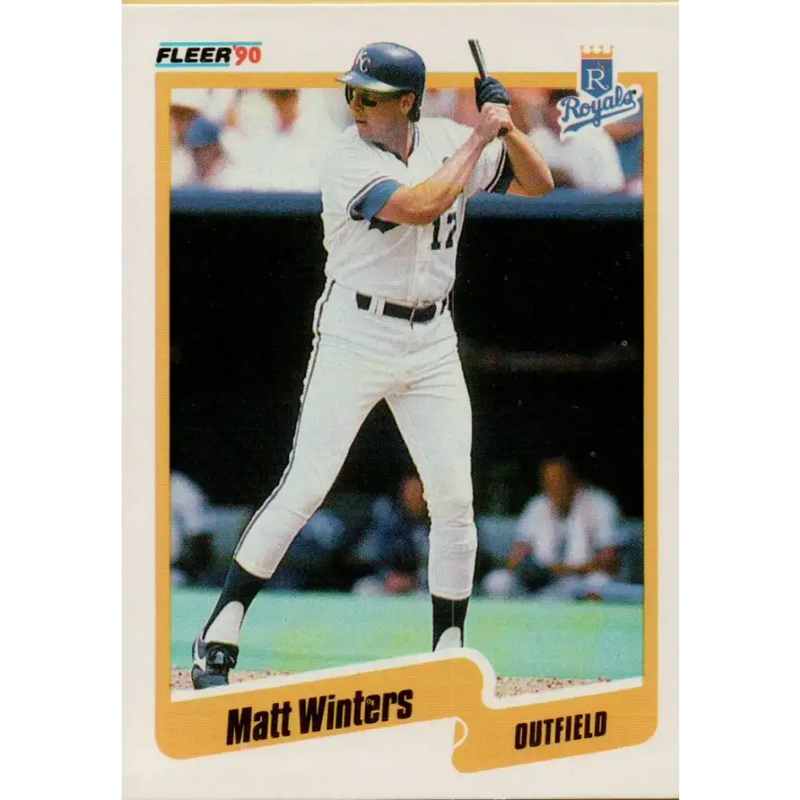1990 Fleer #124 Matt Winters NM-MT RC Rookie Kansas City Royals Baseball Card - Baseball Card Single