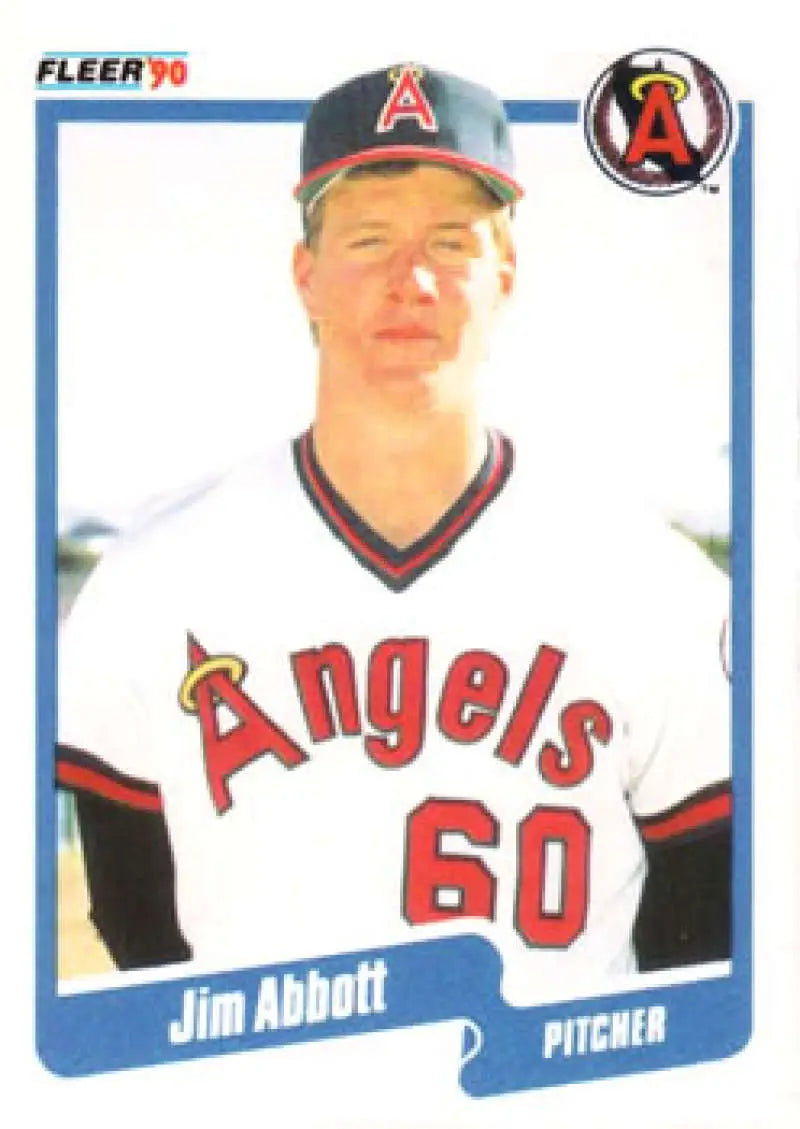 1990 Fleer #125 Jim Abbott NM-MT California Angels Baseball Card - Baseball Card Single