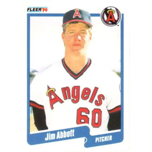 1990 Fleer #125 Jim Abbott NM-MT California Angels Baseball Card - Baseball Card Single