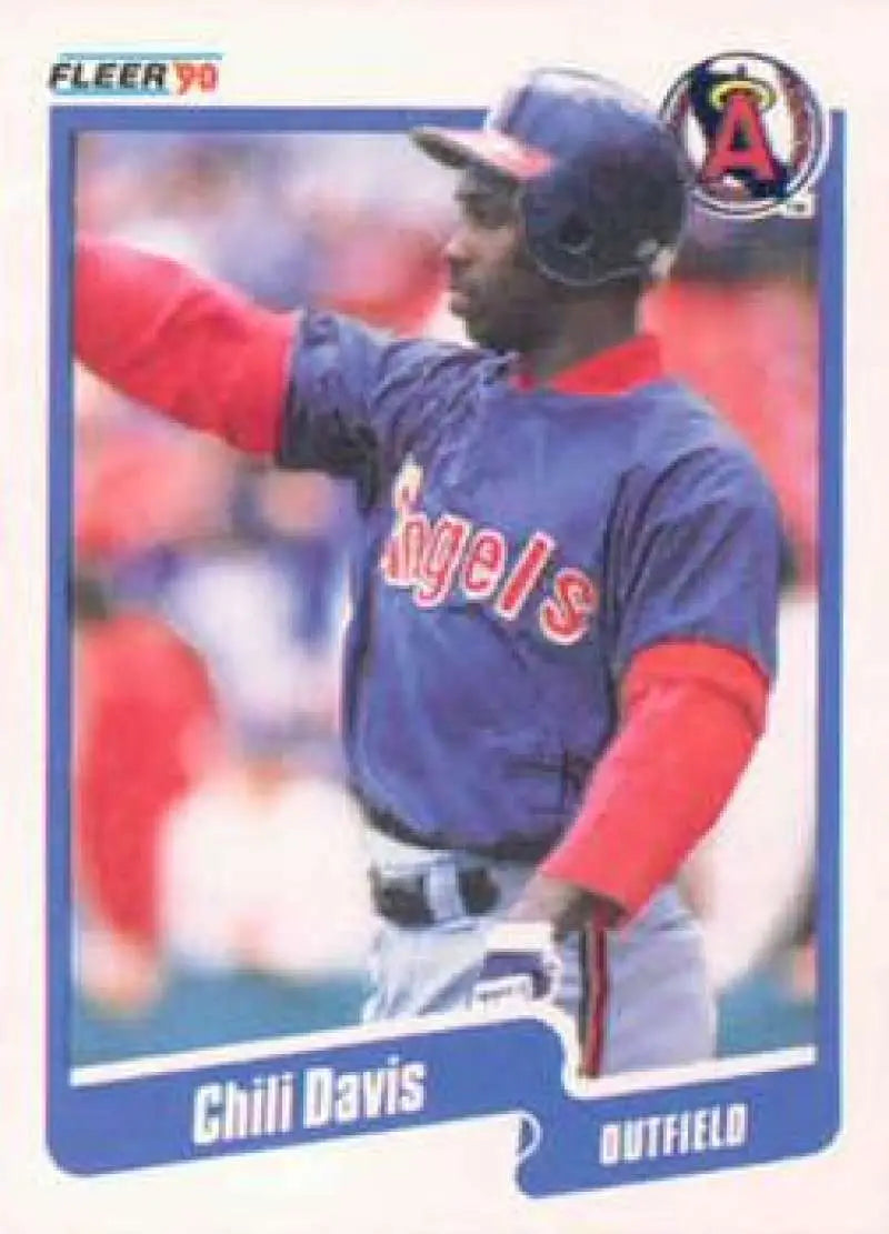 1990 Fleer #129 Chili Davis NM-MT California Angels Baseball Card - Baseball Card Single