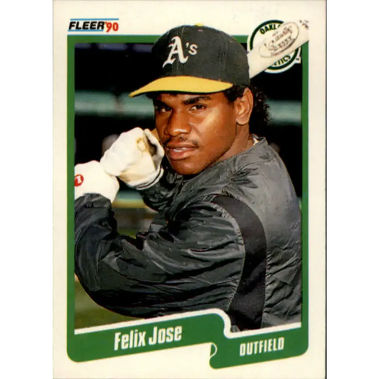 1990 Fleer #13 Felix Jose NM-MT Oakland Athletics Baseball Card - Baseball Card Single
