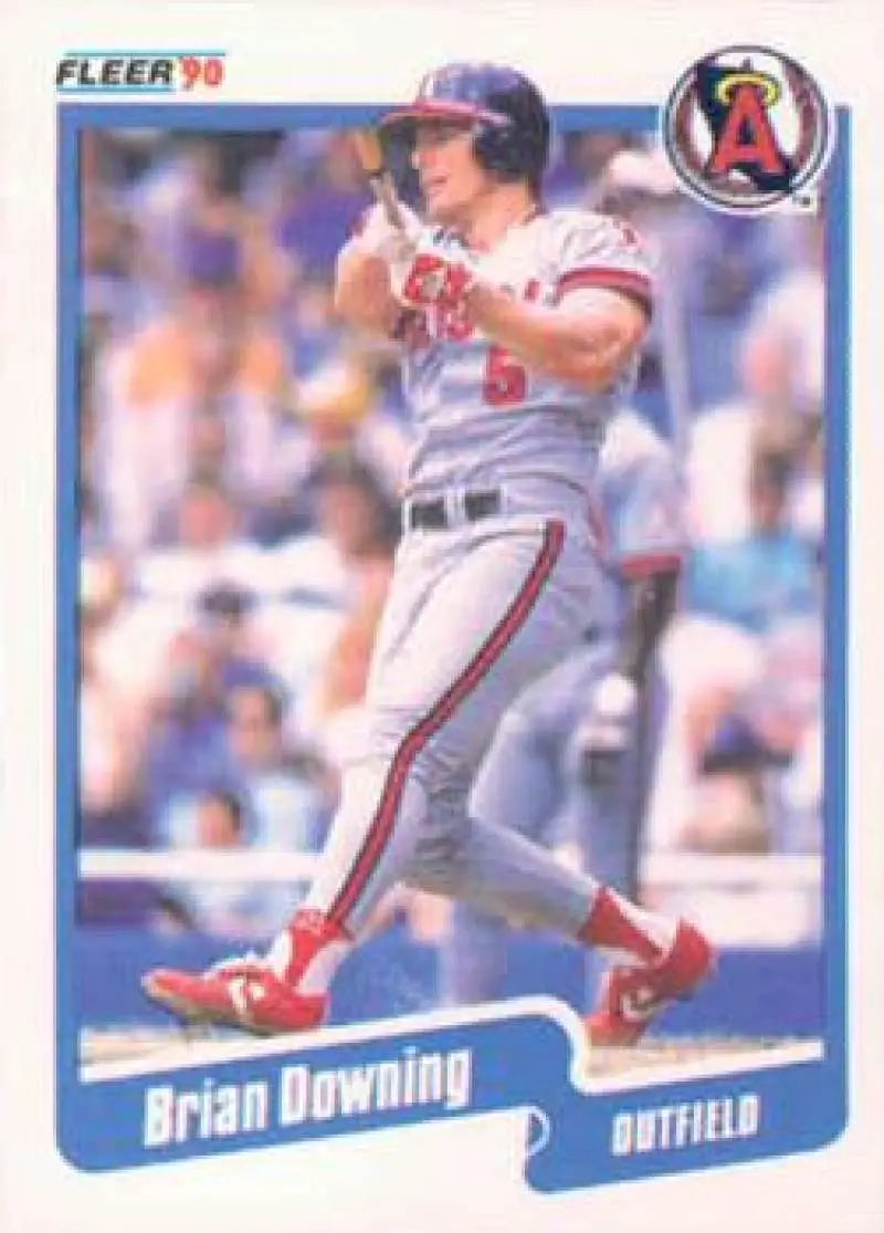 1990 Fleer #130 Brian Downing NM-MT California Angels Baseball Card - Baseball Card Single