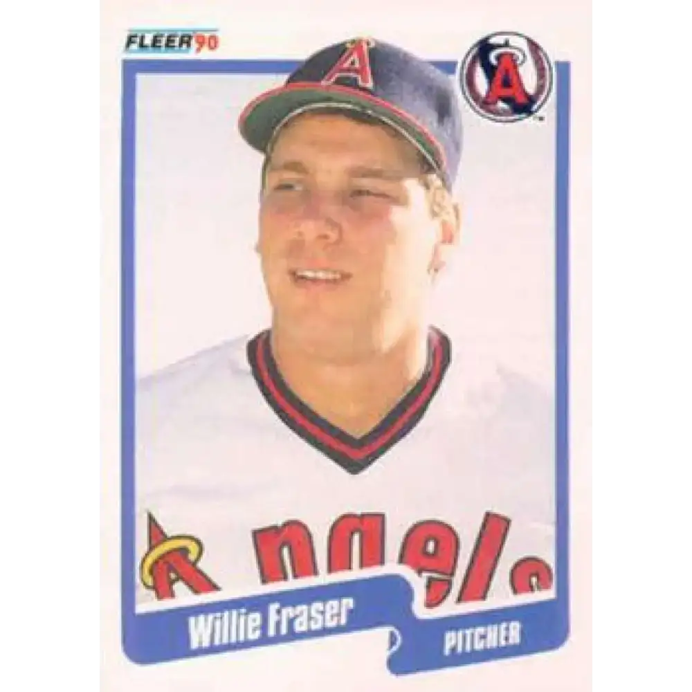 1990 Fleer #133 Willie Fraser NM-MT California Angels Baseball Card - Baseball Card Single