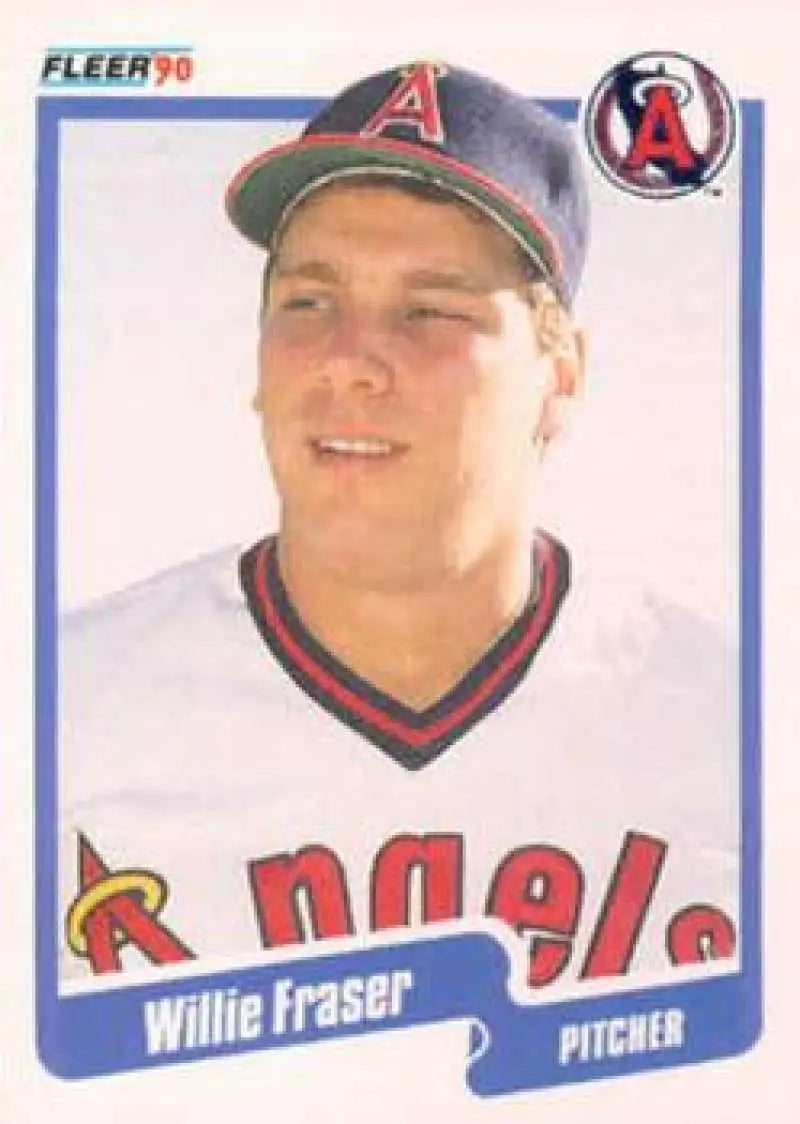 1990 Fleer #133 Willie Fraser NM-MT California Angels Baseball Card - Baseball Card Single