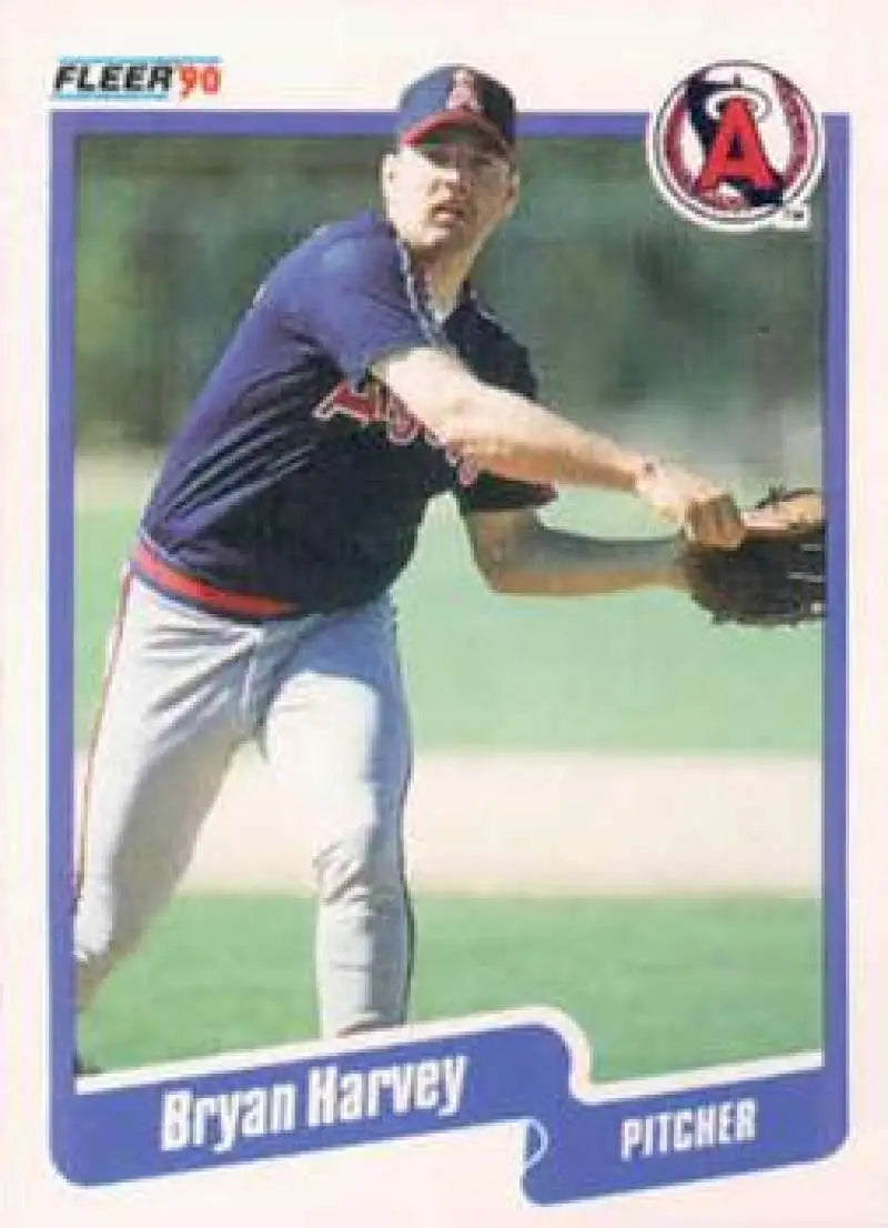 1990 Fleer #134 Bryan Harvey NM-MT California Angels Baseball Card - Baseball Card Single