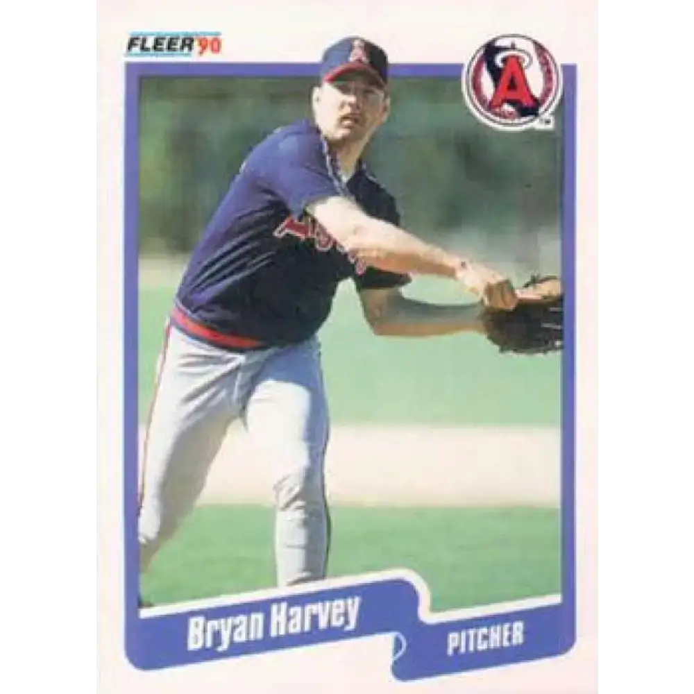 1990 Fleer #134 Bryan Harvey NM-MT California Angels Baseball Card - Baseball Card Single