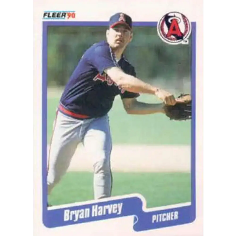 1990 Fleer #134 Bryan Harvey NM-MT California Angels Baseball Card - Baseball Card Single