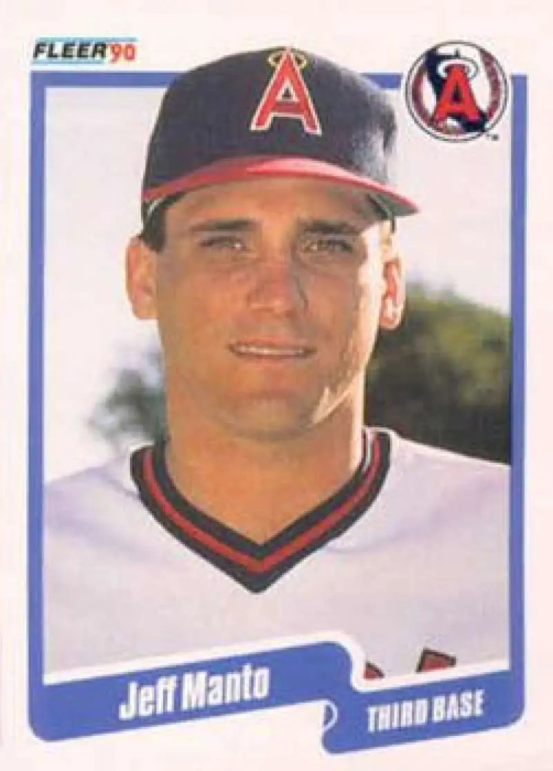1990 Fleer #137 Jeff Manto NM-MT California Angels Baseball Card - Baseball Card Single