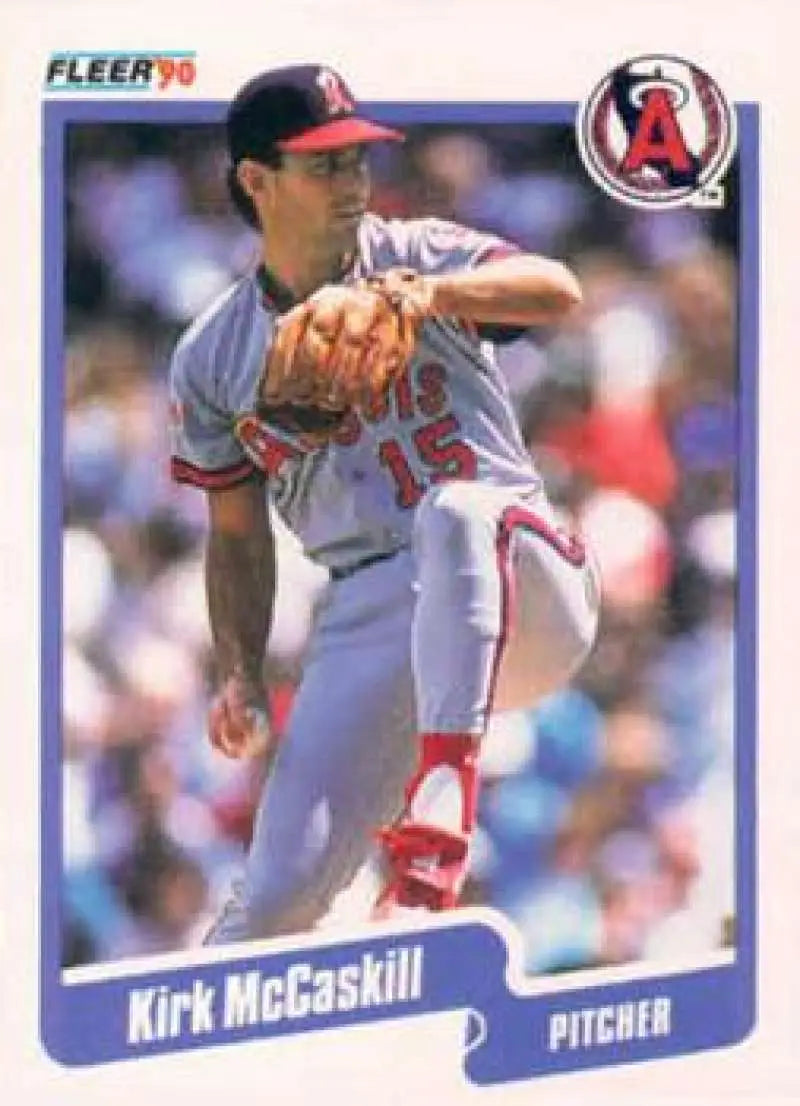 1990 Fleer #138 Kirk McCaskill NM-MT California Angels Baseball Card - Baseball Card Single