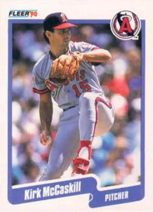 1990 Fleer #138 Kirk McCaskill NM-MT California Angels Baseball Card - Baseball Card Single