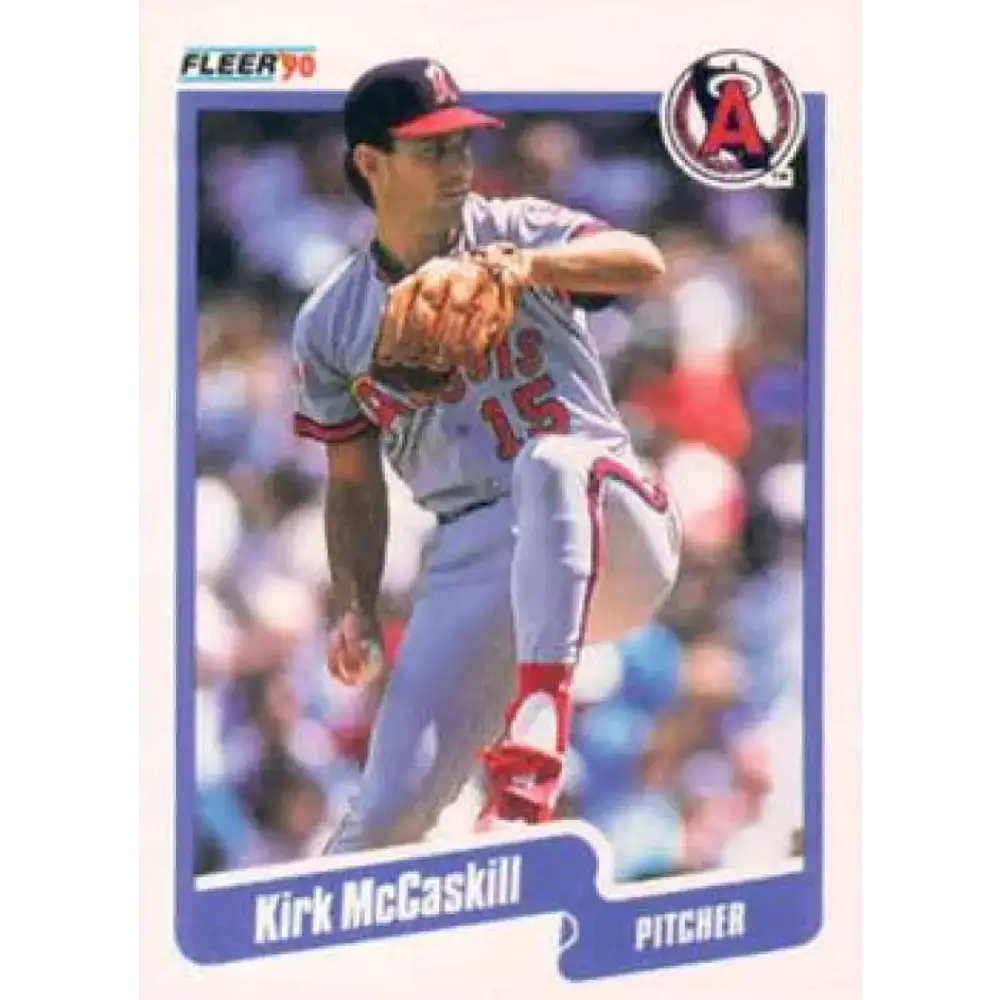 1990 Fleer #138 Kirk McCaskill NM-MT California Angels Baseball Card - Baseball Card Single