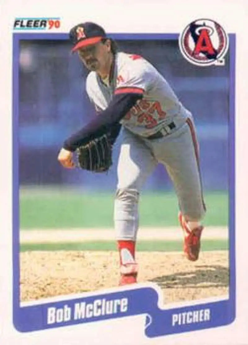 1990 Fleer #139 Bob McClure NM-MT California Angels Baseball Card - Baseball Card Single