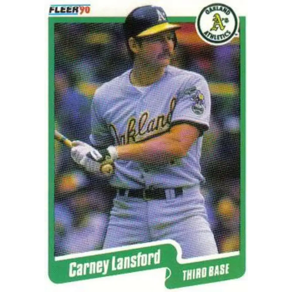 1990 Fleer #14 Carney Lansford NM-MT Oakland Athletics Baseball Card - Baseball Card Single