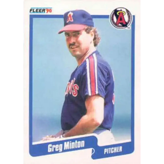 1990 Fleer #140 Greg Minton NM-MT California Angels Baseball Card - Baseball Card Single