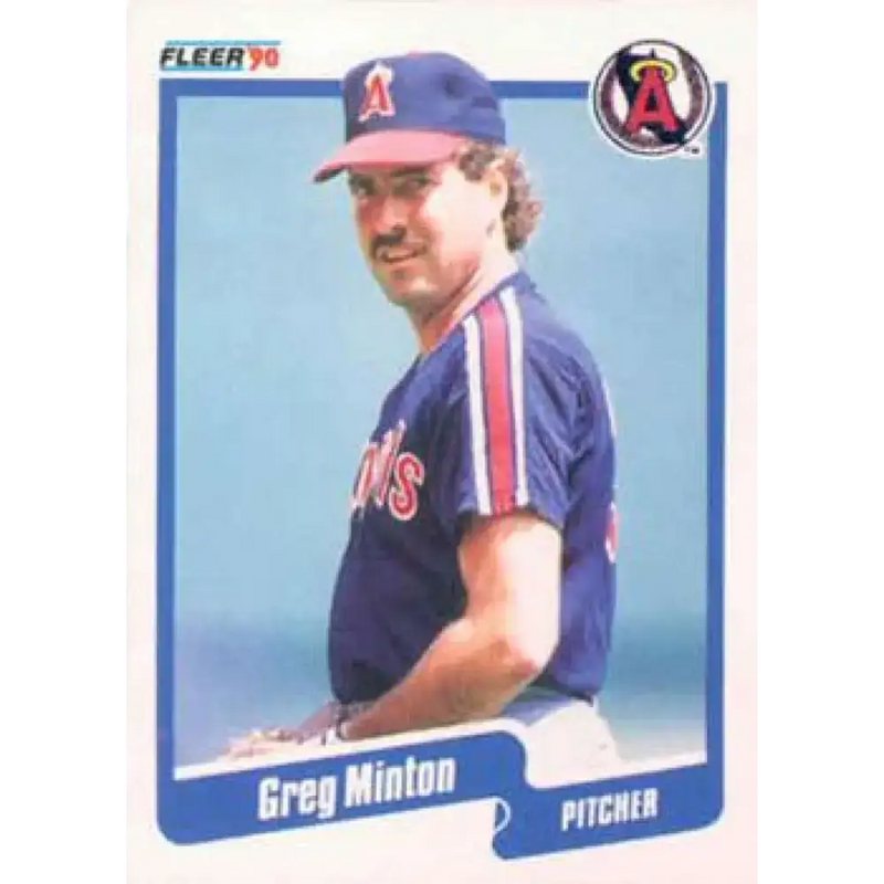 1990 Fleer #140 Greg Minton NM-MT California Angels Baseball Card - Baseball Card Single