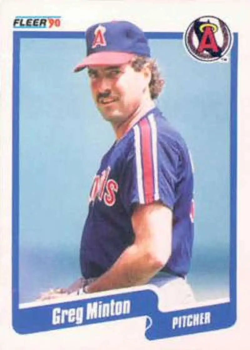 1990 Fleer #140 Greg Minton NM-MT California Angels Baseball Card - Baseball Card Single