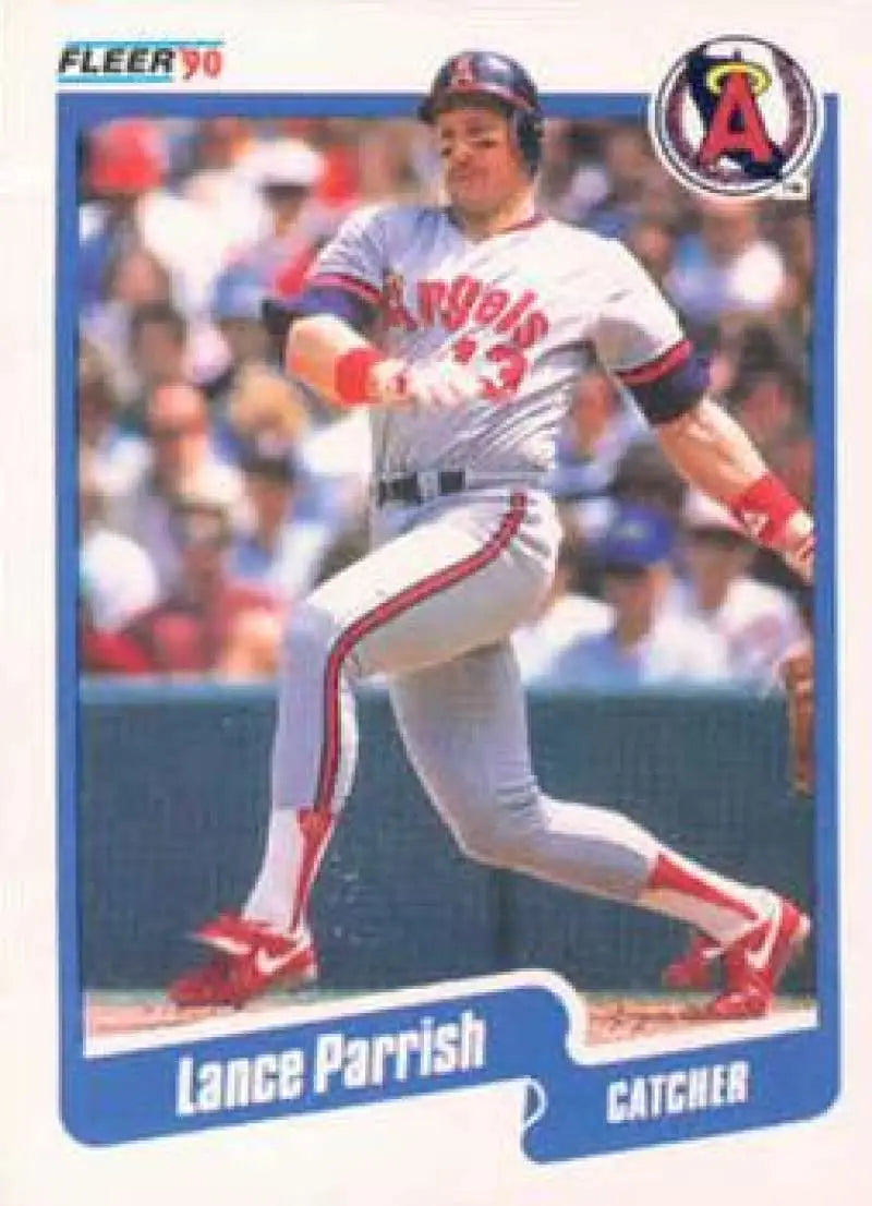1990 Fleer #141 Lance Parrish NM-MT California Angels Baseball Card - Baseball Card Single